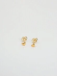 1pair Mini Tiny Gold Heart Stud Earrings, Hypoallergenic 925 Sterling Silver Stud Earrings, For Women Daily Wear
