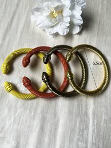 1pc European & American Fashionable Lacquered Twisted Rope Open Bangle Bracelet, Versatile Accessory For All Seasons & Holidays