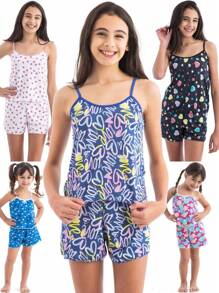 5 Stylish Tween Girls Pajamas Set For Teen Girls - Nhiều màu - Xem 1