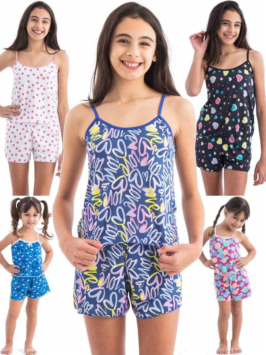 5 Stylish Tween Girls Pajamas Set For Teen Girls - Nhiều màu - Xem 1