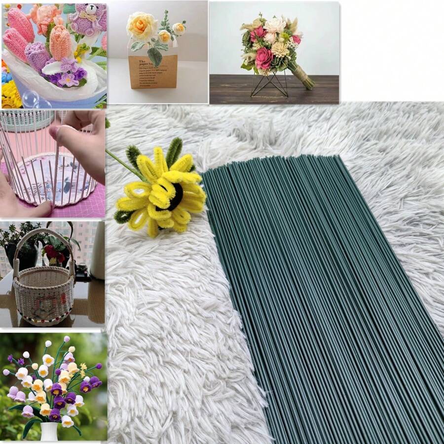Kit Créatif 170 Pièces Cure-pipes Pour Tulipes - Faites Vos Fleurs à La Main, Avec Papier D'emballage Et Poudre Couleur