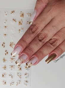 Big White Card With Rhinestones - 金色 - 查看 4