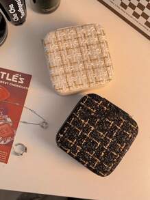 1 件旅行珠宝收纳盒，双层拉链封闭式便携式多功能收纳盒，返回学校 - 彩色 - 查看 5