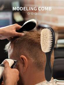 1 件装男士胡须梳、造型梳、美容刷、发刷、胡须刷 - 彩色 - 查看 5