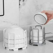 1 Stück Erweiterbar Desktop Schüssel Rack Küche Lagerung Rack Kunststoff Ablauf Tasse Rack Schrank Geschirr Lagerung Rack - Verschiedenfarbig - Übersicht 1