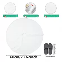 1 件蓬松铝箔印花圣诞树裙、圣诞树装饰围裙、节日居家房间装饰 - 仿兔毛純白 - 查看 8