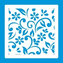 STENCIL 14 X 14 FLORAL WITH HOLLOW REPEATED FOR PAINTING ON FABRIC MDF WOOD WALL FLOOR PAPER T-SHIRT DISHTOWEL STENCIL - trắng - Xem 1