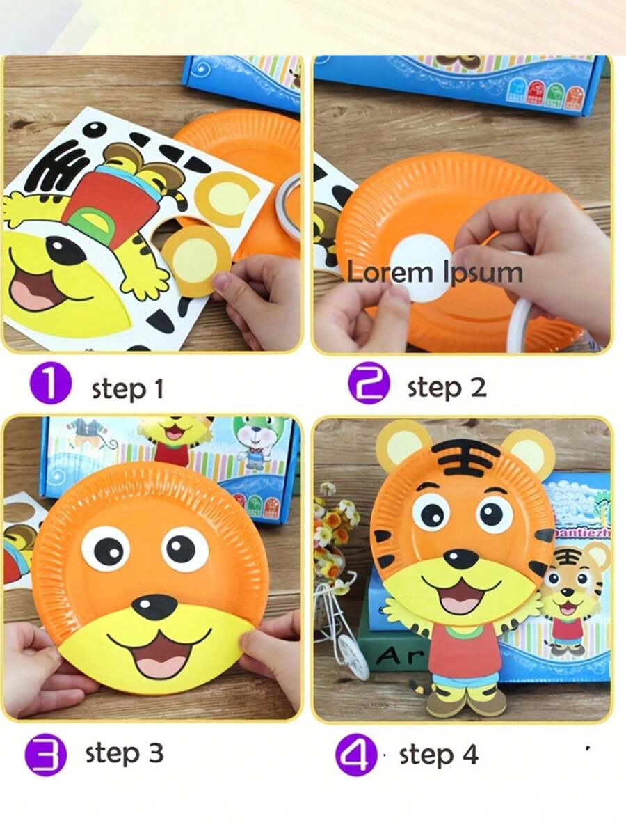 10Piece Engaging Paper Plate Art Kit DIY Animal Crafts For Kids Fun