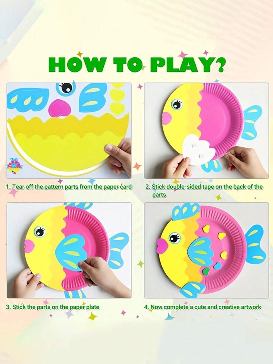 10Piece Engaging Paper Plate Art Kit DIY Animal Crafts For Kids Fun