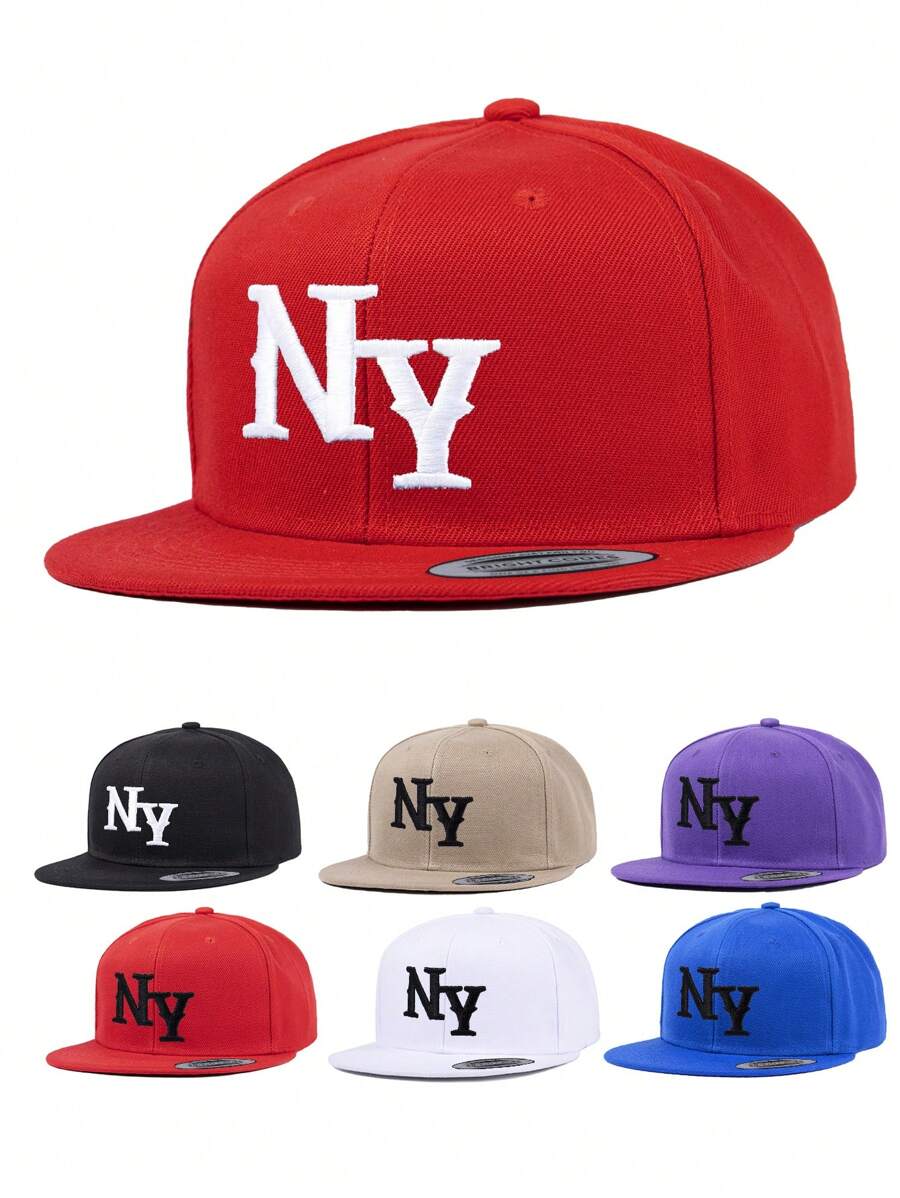 1pc, Unisex Gothic Letter NY, 3D Embroidered Baseball Cap, Baseball Game Fits,Basketball,Fall Fits,Sports Style,90's Outfit,Bright Colors,For Women,Sports Hip-Hop Cap, Adjustable Outdoor Sun Protection Casual Cap For Travels, Parties And Beach - Solid Color - View 1
