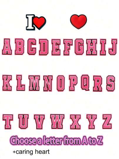 1pc Single Letter Decoration, Pink Color Is Fashionable And Cute Bracelet, Pendant And Other Accessories, Can Be Freely Matched (Handmade, There May Be Glue Overflow Or Minor Defects On The Back, But Does Not Affect Normal Use)