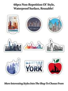 60 miếng dán hình thành phố, miếng dán hoạt hình vui nhộn và dễ thương, miếng dán cho trẻ em, miếng dán nhỏ, thích hợp để dán ốp điện thoại tự làm, miếng dán iPad, miếng dán đàn guitar, miếng dán vali, miếng dán máy tính xách tay, miếng dán ô tô, miếng dán ván trượt, - Nhiều màu - Xem 4