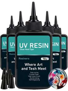 Nhựa UV cao cấp 100g/500g - Nhựa UV trong suốt 3,53oz/17,64oz dùng làm đồ trang sức, đồ thủ công DIY - Đóng rắn nhanh, độ bóng cao và không có bọt khí, lớp phủ và dự án nghệ thuật - Trong sáng - Xem 9