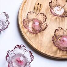 Cute Pink Cherry Blossom Dipping Sauce Dish, Creative Cherry Blossom Hammered Pattern, Catering & Home Kitchen Gold-Trimmed Dipping Sauce Plates, Small Bowl, Exquisite Seasoning Plate, Multi-Purpose,School Supplies