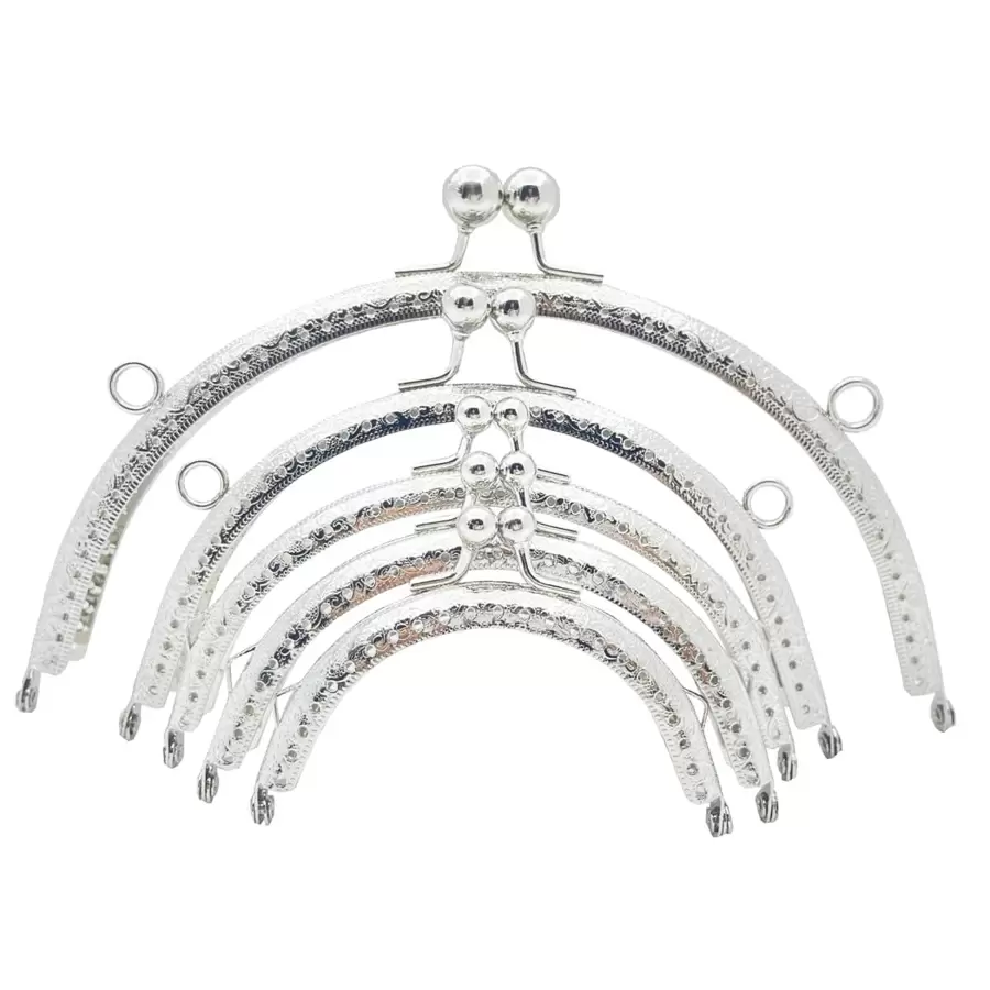 1 pieza Estructura de marco semicircular para bolso de 8,5 cm/10,5 cm/12,5 cm/15 cm/20 cm, color plateado - Plateado - Ver 1