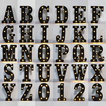 8.58IN Luminescent LED Letters/Numbers Etc Black/White/Pink Letter Logo LED Logo 26 Letter Letters Letters Night Light Logo Digital Light Logo Night Light Home Bar Christmas Lights Birthday Party Wedding Decoration, 0-9 Number Pink Glowing Letters, Battery Powered Flashing Letters, With Lights, Suitable For Party, Proposal, Anniversary, Wedding, Valentine's Day, Anniversary, Dining Table, Wall Ambiance Light Decoration