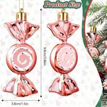 6 Pieces Christmas Candy Ornaments Hanging Glitter Candy Cane Ornaments Christmas Tree Candy Peppermint Ornaments With Golden Ropes For Xmas Party Home Decorations,Christmas