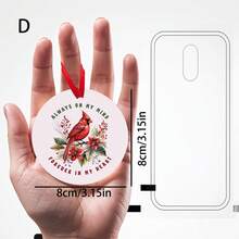 Cardinal From Heaven Decoration, "Cardinals Are Visitors From Heaven" Hanging Tag, Oil Painting Style Art Pendant, Great Memorial Gift For Bereaved Loved Ones, Merry Acrylic Tree Ornament - Multicolor - View 11