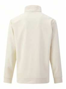 1pc Men's Fashion Stand Collar Pocket Sweatshirt, Light Weight, Suitable For Spring & Autumn - Khaki - View 2