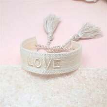 1 chiếc vòng tay bện dày hình chữ LOVE thủ công giản dị - Nhiều màu - Xem 14