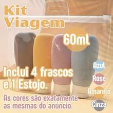 Travel Kit 4 Silicone Bottles Shampoo Cream Container - 彩色 - 查看 3