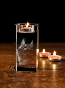 1pc Personalized Photo 3d Crystal Ball , Customized 3d Holographic Photo Etched Inside The Crystal, With Your Own Photo,Customized Photo Crystal Ball Customized European Romantic And Elegant Candle Holder