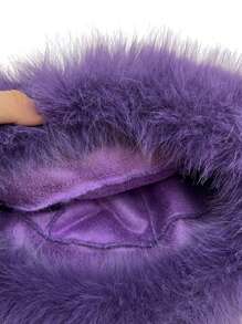 1pc Solid Color Casual Fuzzy Fluffy Patchwork Fisherman Trapper Hat, Warm & Soft, Suitable For Autumn/Winter Party & Everyday Use - Multicolor - View 10