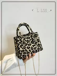 Small Leopard Pattern Hand-Held Mini Bag For Women, Casual Multifunctional Shoulder Crossbody Bag, Versatile Commuter Purse & Bag - Multicolor - View 2