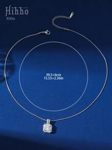 Hihho 1pc Women Fashion Elegant Shiny Zirconia Choker Necklace With Snake Bone Pendant