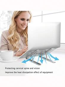 1/2件装(黑色/粉色/白色)可调节笔记本电脑/平板电脑支架,可折叠塑料便携式桌面增高架,符合人体工程学的膝上电脑桌,轻便可折叠笔记本电脑支架,兼容10-15.6英寸笔记本电脑、平板电脑和手机 - 彩色 - 查看 9