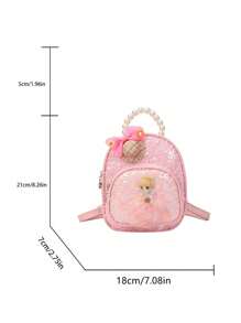 low tea 1pc Shiny Sequin Fabric Backpack, Fashionable Shellfish Sequins Cartoon Princess Design School Bag Travel Daypack Backpack, Backpack, School Backpack, Rucksack, School Bag, Bookbag, Bag, Dinosaur Bag Perfect For School Ballerina Bag, Pink Mini Backpack, Dance Bag For