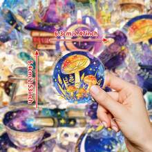 30 张神奇猫头鹰主题贴纸：日记贴纸紫色幻想铝箔贝壳装饰贴纸适用于 DIY 拼贴、手工制作、剪贴簿 - 彩色 - 查看 9