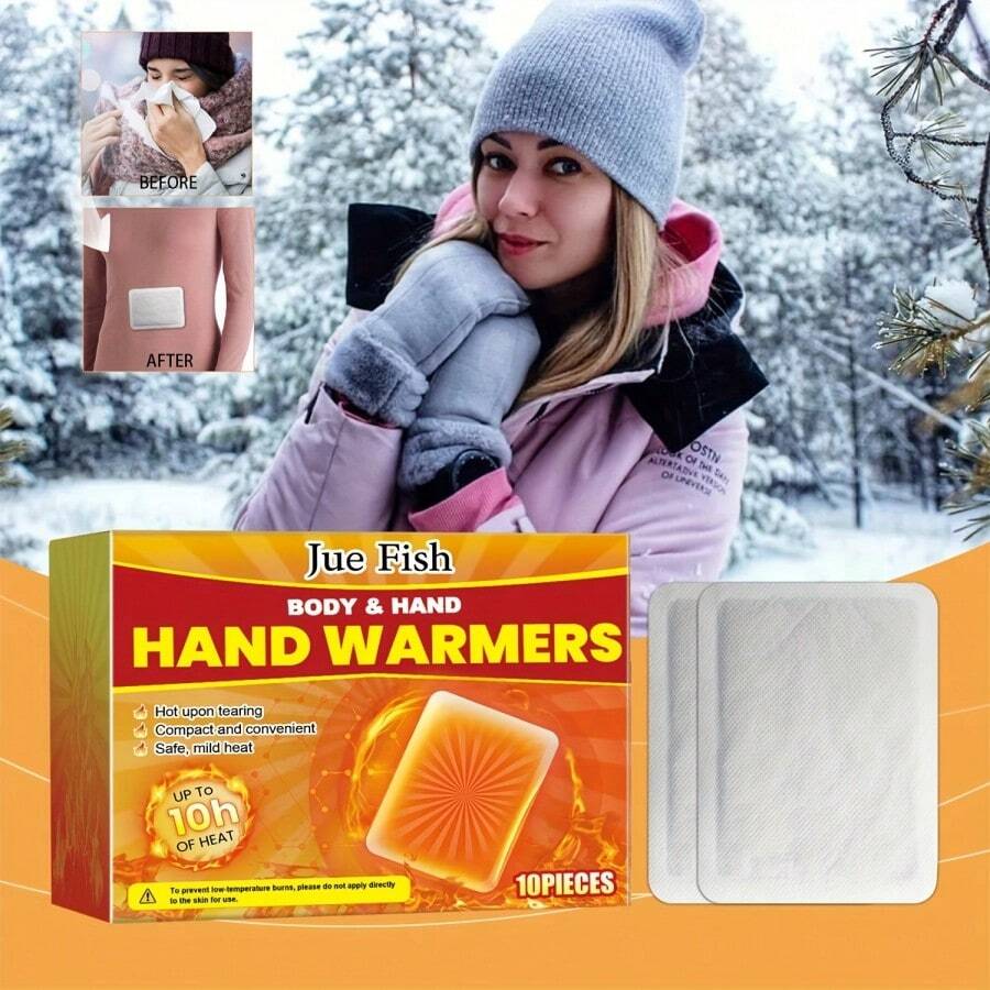 10片/20片装暖手宝、暖腰宝、暖肩宝、暖脚宝、暖腹宝、自发热暖手宝、保暖贴片、冬季防寒保暖贴、圣诞礼物、暖手宝、男士礼物、圣诞袜填充物、可充电保温暖手宝、闺蜜节礼物、小狗礼物、嘉年华礼物