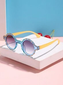 1 PC Boys Girls 4-8 Years Old Bohemian Contrast Cute Round Frame Fashion Glasses For Going Out And Use Holiday Accessories - Multicolor - View 6