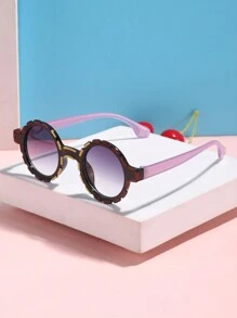 1 PC Boys Girls 4-8 Years Old Bohemian Contrast Cute Round Frame Fashion Glasses For Going Out And Use Holiday Accessories - Multicolor - View 4