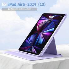 带铅笔槽的亚克力高透明度保护壳，适用于 Ipad 10/Air 4567/Mini 6/10.9 英寸/11 英寸/12.9 英寸/13 英寸 Apple 平板电脑，防震 - 紫色 - 查看 22