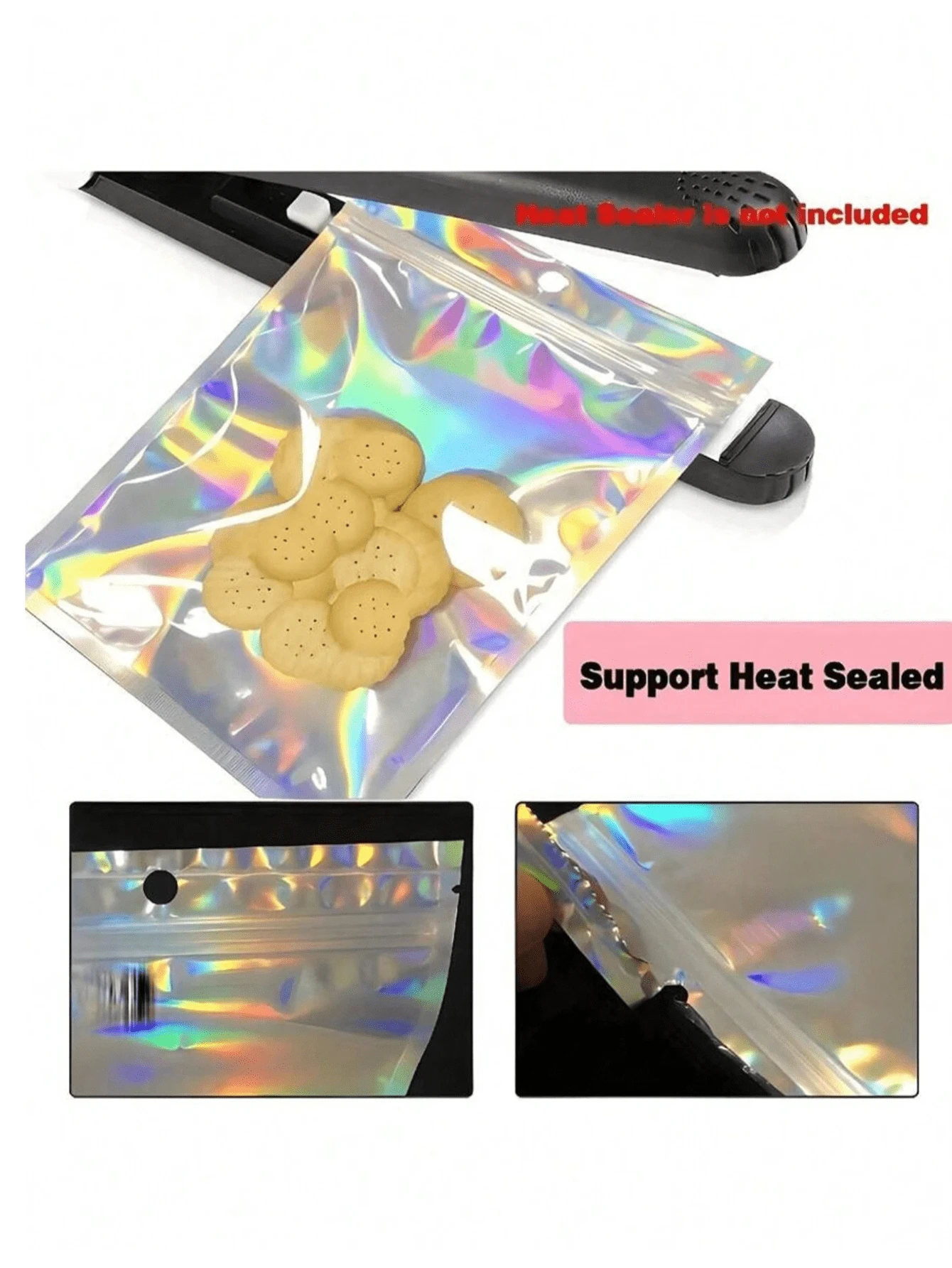 GOTOTOP Sac En Aluminium 50pcs Sacs Refermables étanches à La Poussière