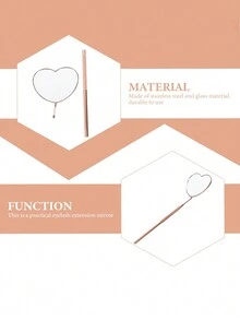 1 Gương nối mi hình trái tim bằng thép không gỉ - Hoa hồng vàng - Xem 2