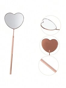1 Gương nối mi hình trái tim bằng thép không gỉ - Hoa hồng vàng - Xem 1