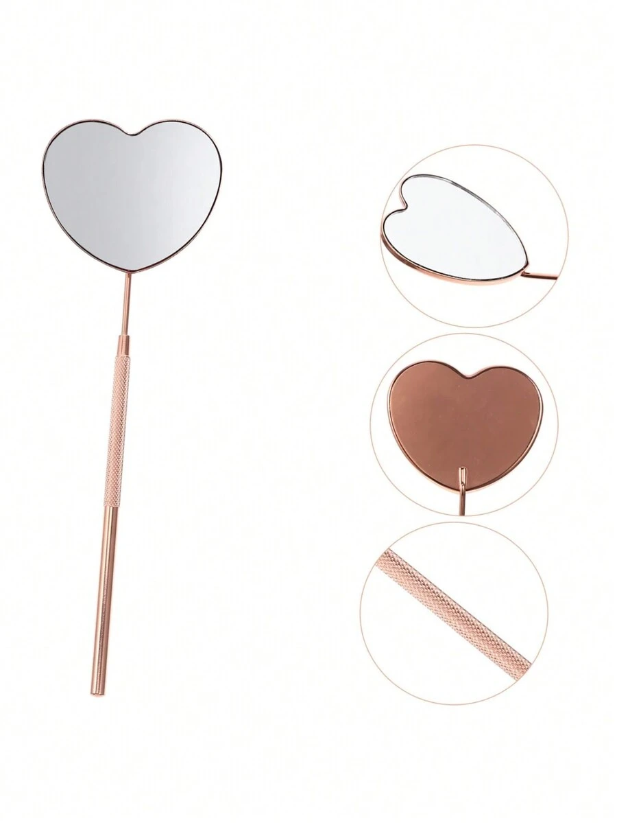 1 Gương nối mi hình trái tim bằng thép không gỉ - Hoa hồng vàng - Xem 1