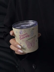 1pc 350ML/11.8OZ Or 280ML/9.47OZ Butterfly Series Vacuum Insulated Stainless Steel Tumbler, Coffee Mug, Cup, Ideal For School Use Or Holiday Gift Water Bottle Back To School