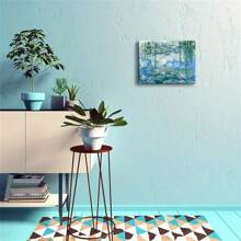 Impresiones en lienzo de arte de ninfeas florales por famosas pinturas al óleo, reproducción de flores para decoración del hogar en cocina, dormitorio, baño, moderno clásico, paisaje, obra de arte Giclee enmarcada/sin marco