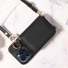 eaacaa 1件荔枝紋理多功能多卡槽斜跨拉鍊手風琴卡夾錢包PU手機殼，適用於Apple 18ProMax/18Pro/18/17e/17ProMax/16ProMax/16Pro/16Plus/15ProMax/15plus/13ProMax/13pro/14ProMax/14Pro/14plus/12ProMax/12Pro/11ProMax/14/13/12/11/7/8/X/XS/XR系列以及S26ultra/S25ultra/S24ultra/S23Ultra/S22ultra/S21ultra/S20FE/A12/A13/A14/A15/A22/A23/A24/A25/A32/A33/A34/A35/A54/A06/A16/A26/A36/A56， A16系列防摔防盜保護殼 - 黑色 - 查看 4