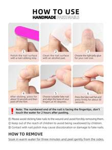 10片短款梯形手工按压式美甲贴片，优雅浪漫的蓝绿色和梅子色，可重复使用，包含1片果冻胶和1个指甲锉，适合日常、工作、上学、约会、派对、舞会等场合。 - 水鴨藍 - 查看 9