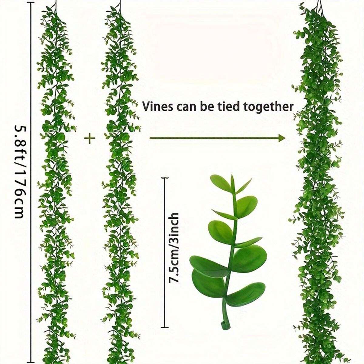 4 Pcs Artificial Eucalyptus Garland Bulk Greenery Garland Decor, Fake