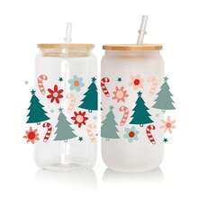 5 张/套 可爱圣诞树设计 UV DTF 转印贴纸 防水 3D DTF 浮雕水晶标签 16 盎司玻璃杯包装墙贴装饰贴纸贴在剪贴簿上 高品质剪贴簿材料防晒霜 DIY 装饰眼镜笔记本电脑手机壳冰箱电脑水瓶笔记本电脑规划师办公桌手工艺品贴纸时尚材料图案 - 彩色 - 查看 4