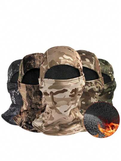 1 件可调节滑雪面罩，适合寒冷天气的羊毛拉法帽，防风羊毛保暖面罩，适合狩猎、摩托车、冬季装备男女通用