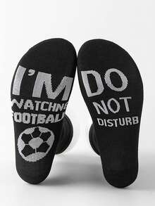 1/2 双男式字母印花运动中筒袜，可选 - 彩色 - 查看 5