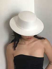 1pc Unisex Knitted Felt Hat, Solid Color, Retro Elegant British Style Flat Top Cap, Suitable For Parties, Outing, Daily Use In Autumn And Winter Witch