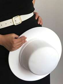 1pc Unisex Knitted Felt Hat, Solid Color, Retro Elegant British Style Flat Top Cap, Suitable For Parties, Outing, Daily Use In Autumn And Winter Witch